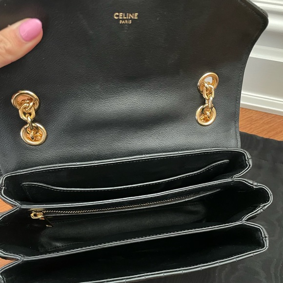 CELINE Calfskin Quilted Medium C Bag Black - Picture 9 of 16